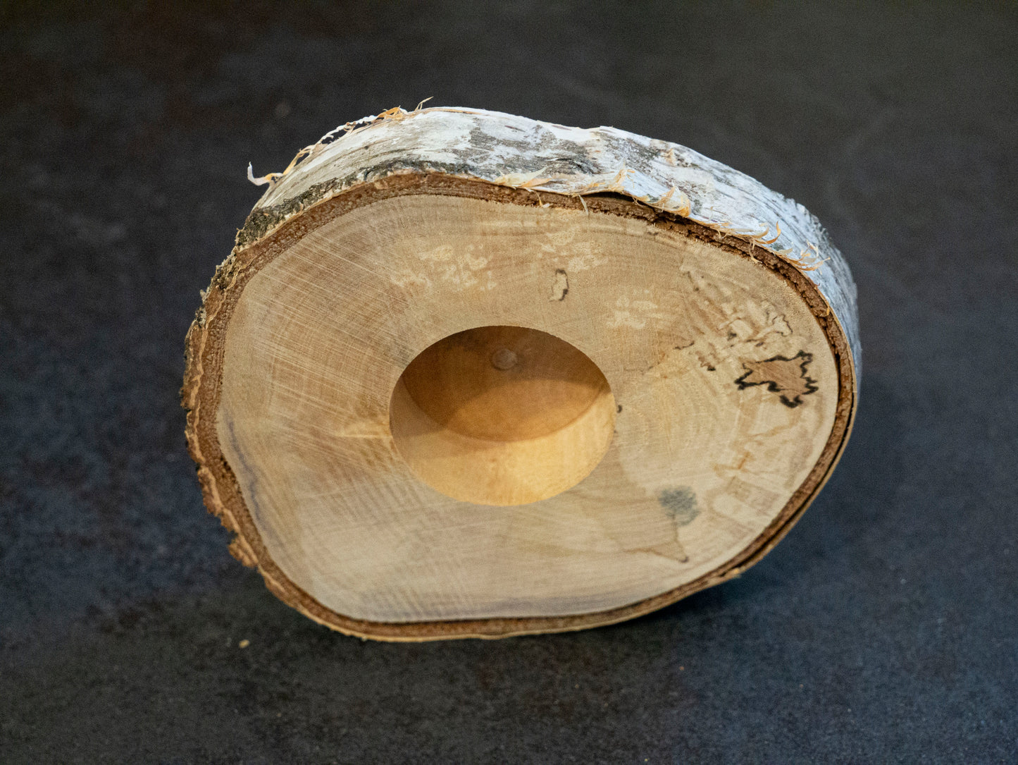 Set of 6 wooden birch tea lights 10-12 cm