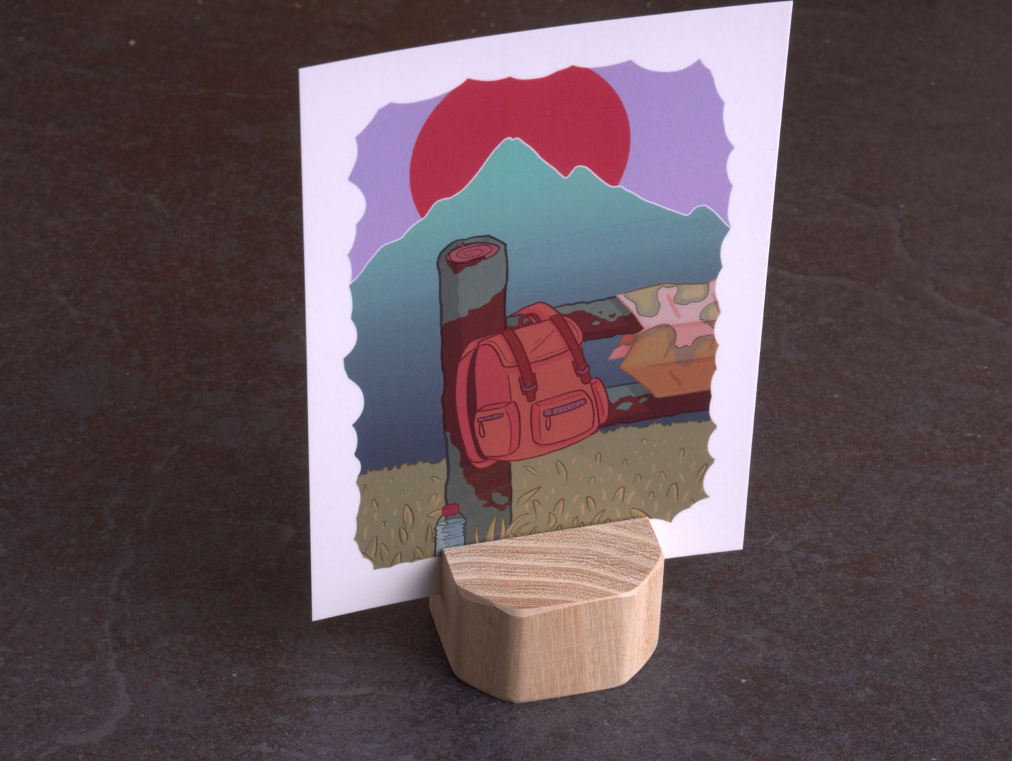 Hardwood card/photo holder