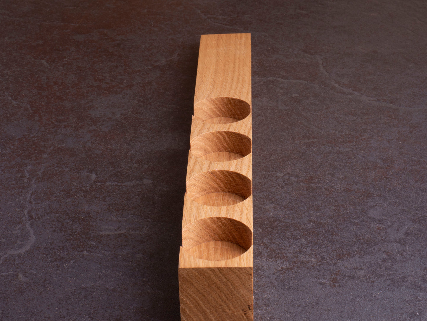 Oak tea light, rustic candlestick