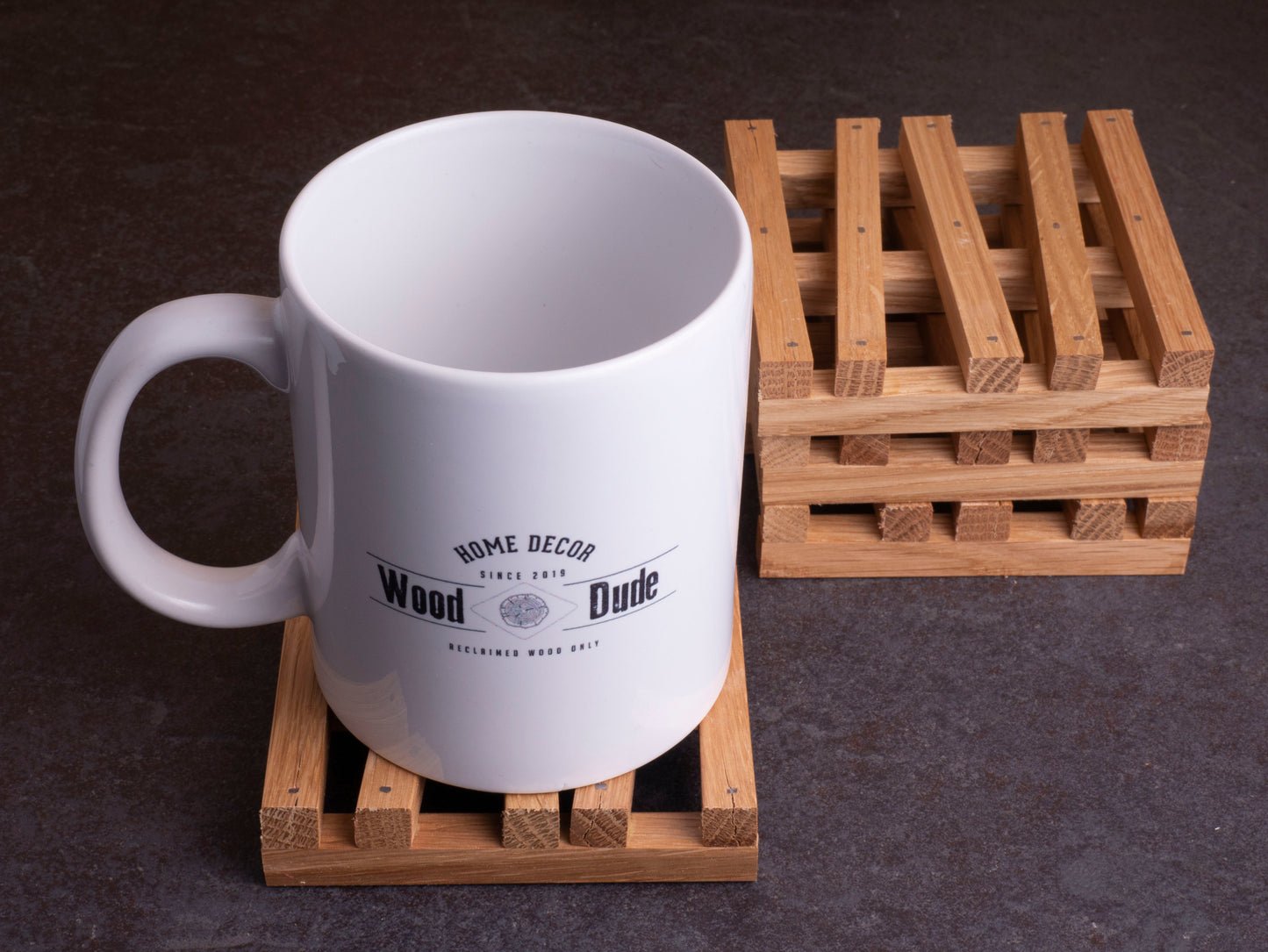 Eiken Onderzetters in de Vorm van Pallets (Set van 4)