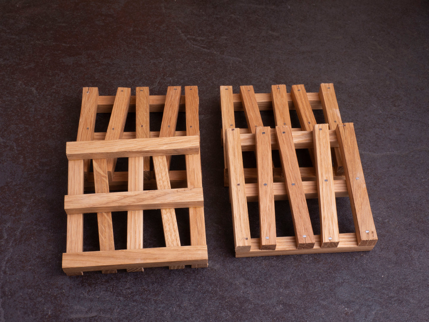 Eiken Onderzetters in de Vorm van Pallets (Set van 4)
