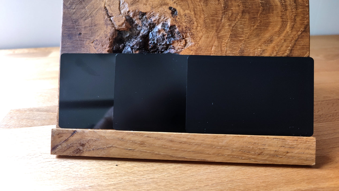 Zwarte Aluminium Visitekaartjes (3 Dikkes)